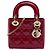 Lady Dior mini in vernice cannage rosso Bordò