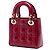 Lady Dior mini in vernice cannage rosso Bordò - vista 2