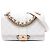 Chanel White CC Stitched Calfskin Chain Flap Bianco