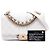 Chanel White CC Stitched Calfskin Chain Flap Bianco - vista 7