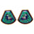 Boucles d'oreilles clips Hermès en émail vert Jockey Cloisonne  - vue 1