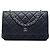 Wallet On Chain Cartera con cadena Chanel Black CC en Caviar acolchado Negro