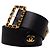 Chanel Coco Mark Kettenbuckel Gürtel Schwarz Golden