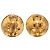 Pendientes redondos vintage Chanel Coco Mark Dorado - vista 2