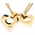 Collana con pendente a catena vintage Chanel Coco Mark Double Heart D'oro - vista 2