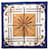 Hermès Sciarpa Hermes Carre 90 Cannes & Pommeaux Blu Multicolore Seta
