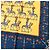 Hermès Sciarpa Hermes Carre 90 LES ARTIFICIERS Blu Multicolore Giallo - vista 4