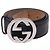 Cinturón Gucci Guccissima con hebilla Interlocking G en cuero negro