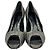 Alexander Mcqueen Croc-Embossed Peep-Toe Pumps in Grey Leather - view 2