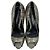 Alexander Mcqueen Croc-Embossed Peep-Toe Pumps in Grey Leather - view 4