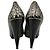 Alexander Mcqueen Croc-Embossed Peep-Toe Pumps in Grey Leather - view 6