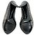 Alexander Mcqueen Croc-Embossed Peep-Toe Pumps in Grey Leather - view 8
