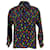 Yves Saint Laurent Chemisier Saint Laurent S/S 1979 Cosmic Print en soie noire  - vue 1