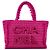 Chanel 19K Large Giant Logo Borsa Tote in Tweed Rosa Gold hardware - vista 2