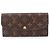 Louis Vuitton Monogram Portefeuille Emilie Cartera Larga Bi-fold Castaño Fucsia