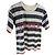 Alberta Ferretti camiseta de rayas con lentejuelas 'Tomorrow' Blanco Azul Multicolor Azul marino