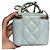 Vanity Chanel avec chaîne en agneau bleu clair - vue 13