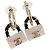 Orecchini a cerchio CHANEL Motif COCO Mark in Metallo Oro Bianco CC Auth SW2656SM D'oro