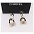 Orecchini a cerchio CHANEL Motif COCO Mark in Metallo Oro Bianco CC Auth SW2656SM D'oro - vista 13