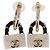 Orecchini a cerchio CHANEL Motif COCO Mark in Metallo Oro Bianco CC Auth SW2656SM D'oro - vista 2