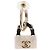 Orecchini a cerchio CHANEL Motif COCO Mark in Metallo Oro Bianco CC Auth SW2656SM D'oro - vista 7