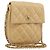CHANEL Borsa a Spalla Matelasse in Pelle di Agnello Beige Oro CC Auth 193017 D'oro