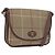 Borsa a Spalla Burberrys Nova Check in Tela Marrone con Tonalità Oro Auth 192747