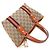 Borsa Tote Mini GUCCI Sherry Line Beige Arancione Porpora - vista 5