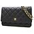 Wallet a catena in pelle di vitello martellata nera Chanel Nero