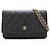 Portafoglio con catena in pelle di vitello martellata nera Chanel Nero