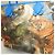 Borsa Tote Louis Vuitton Masters Collection Monogram Certy Neverfull MM Blu - vista 7