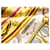 Hermès Rouages Seidencarré Braun Weiß Rot Gold hardware  - Ansicht 4