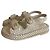 Sandali Dad Chanel in tweed avorio e oro Beige D'oro