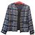Escada checked leather zip jacket Black White Blue Green Yellow