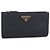 Saffiano Prada Bi-Fold Wallet aus schwarzem Kalbsleder