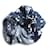 Scrunchie in cotone denim monogram Louis Vuitton Bianco Blu - vista 2