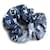 Scrunchie in cotone denim monogram Louis Vuitton Bianco Blu - vista 3