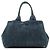 Prada Jeans in denim blu Avio Borsa tote Canapa con stampa logo - vista 3