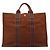Hermès Borsa Tote Fourre Tout MM in tela di cotone a righe marroni e blu Hermes Marrone - vista 2
