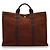 Hermès Borsa Fourre Tout MM in tela di cotone marrone e blu Hermes