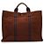 Hermès Borsa Fourre Tout MM in tela di cotone marrone e blu Hermes - vista 2