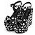 Sandali con zeppa platform in pelle con stampa di stelle Saint Laurent Nero Bianco