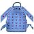 Zaino MCM Visetos in pelle blu - vista 3
