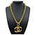 Collana Chanel Coco Mark in lava con placcatura in oro D'oro