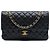 Chanel Black Medium Classic Caviar Double Flap Nero