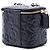 Vanity Beauty case Chanel in pelle d'agnello nero con camelia in rilievo e catena - vista 2