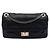 Chanel Black Medium Perforated Calfskin Reissue 2.55 Drill Flap Nero