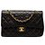 Chanel Black Medium Classic Lambskin Double Flap Nero