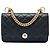 Chanel Black CC gestepptes Lammleder Perlen-Wallet on Chain Schwarz