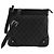 Gucci Gray GG Denim Nailhead Crossbody Brown Dark grey